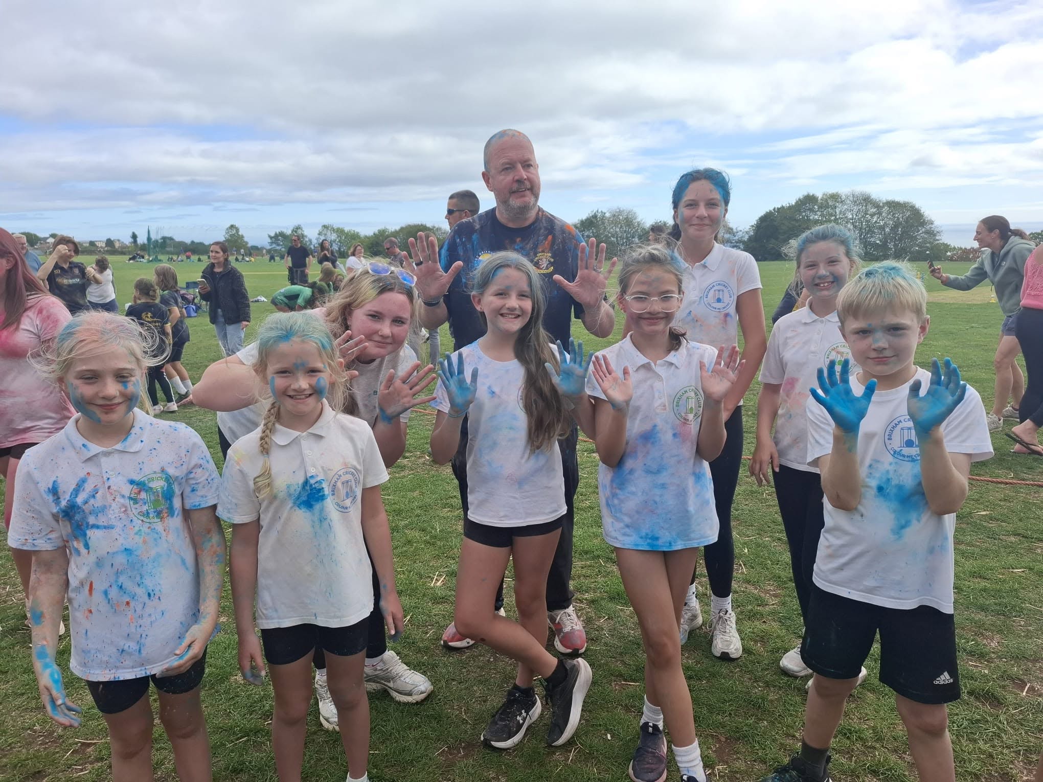 Brixham Cricket Club Girls Under 11 team celebrating the end of their season